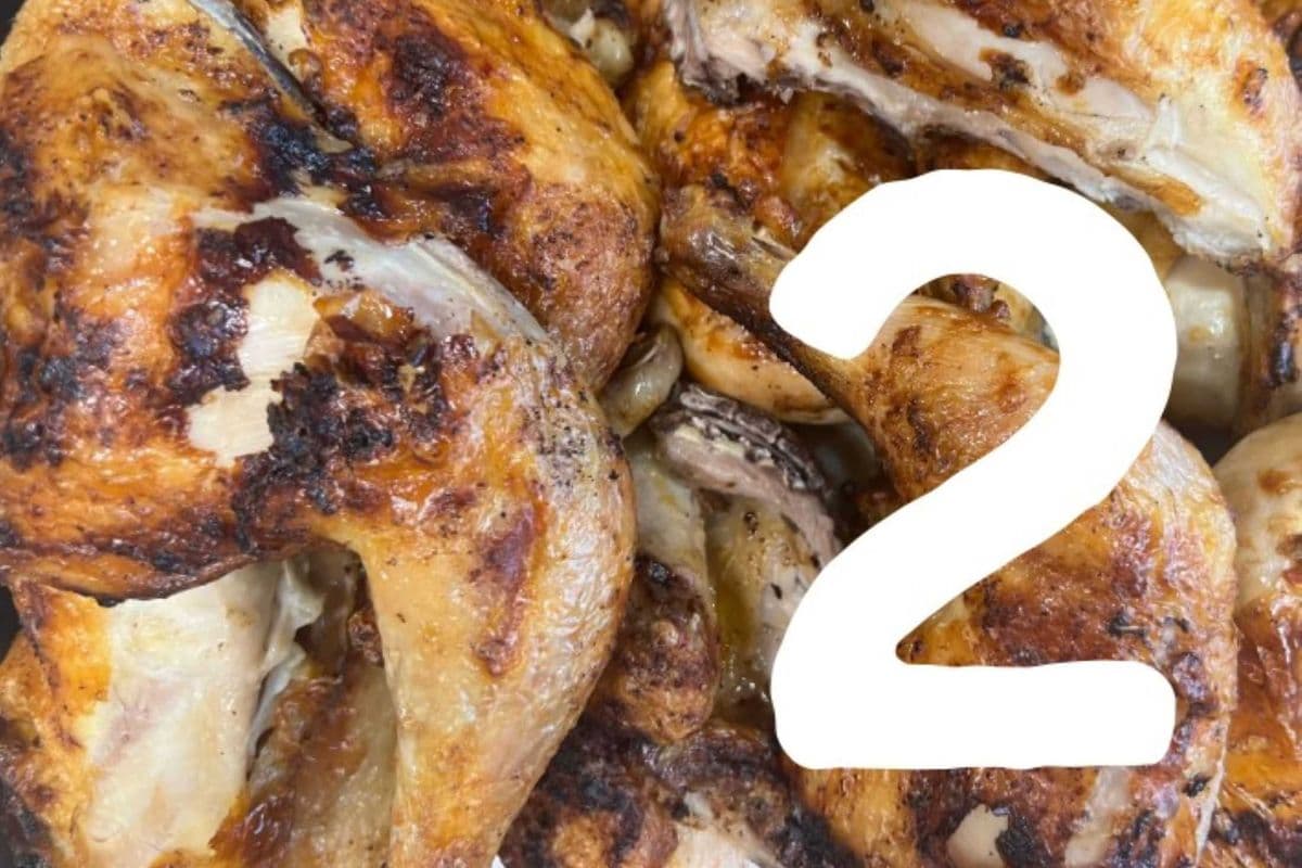 2 Grilled BBQ Chickens + 2 Medium Sides