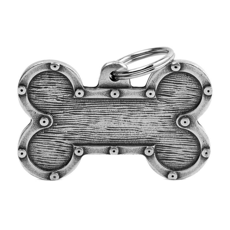 MyFamily Big Bone Bronx Futuristic Antique Silver Engraved Tag