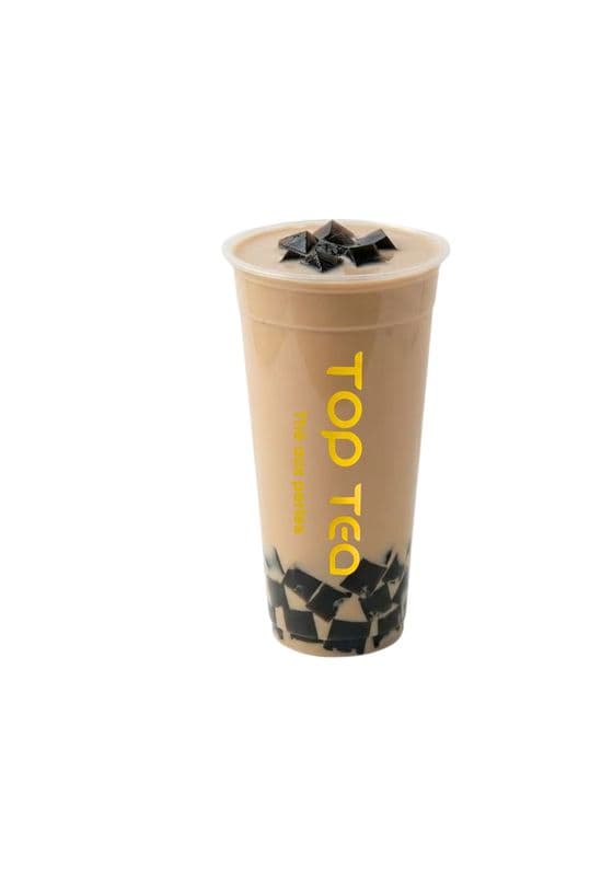 A8 Grass jelly milk tea / /Thé au lait avec gelée d’herbe