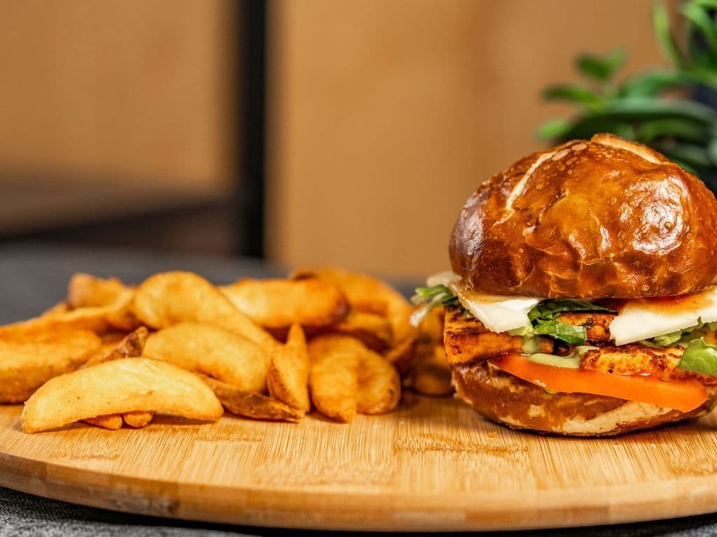 Paneer Pretzel Sandwich