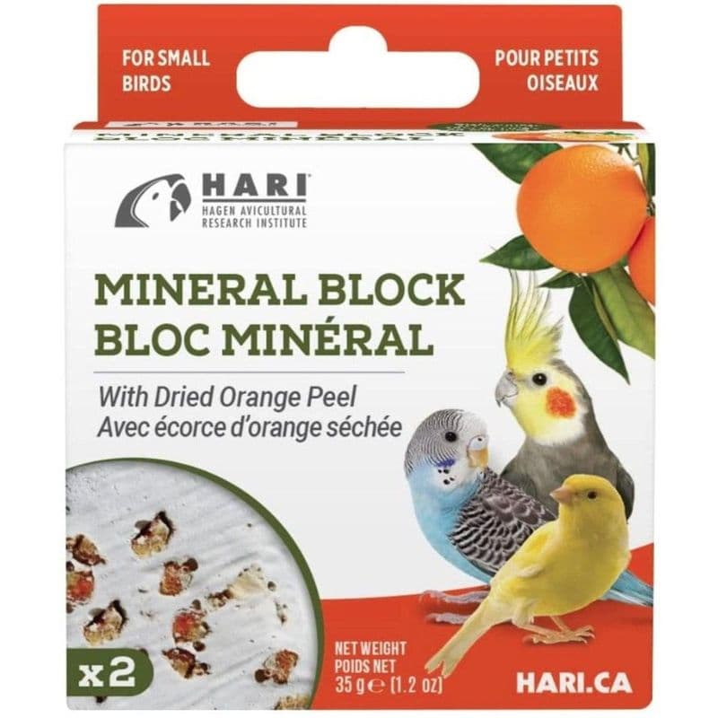 HARI Mineral Block for Small Birds - Dried Orange Peel - 35 g - 2 pack