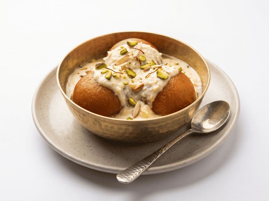 Gulab Jamun with Laccha Rabdi