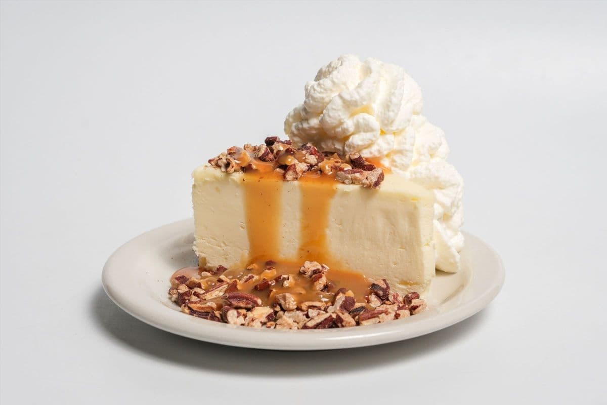 Original Cheesecake with Toasted Pecans and Caramel Sauce
