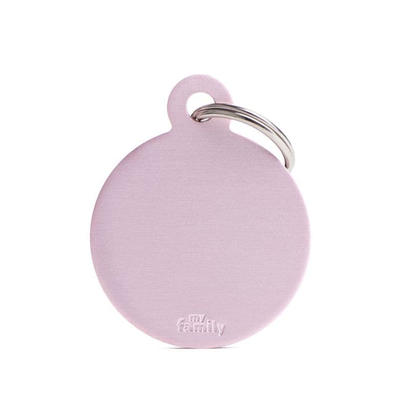 MyFamily Pink Round Aluminum Engraved Tag