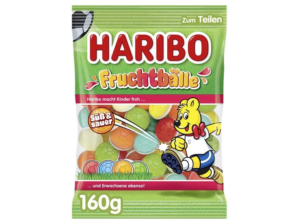 Haribo Fruchtbaelle Sweet and Sour Soccer Ball Gummies 160g Candies