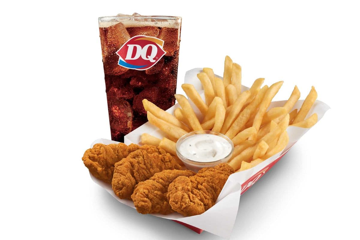 Flamethrower Chicken Strips with Drink