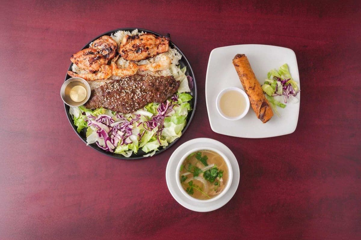 Combo F- mini anni, cha gio, un tom nuong, un bo nuong, deux ga nuong