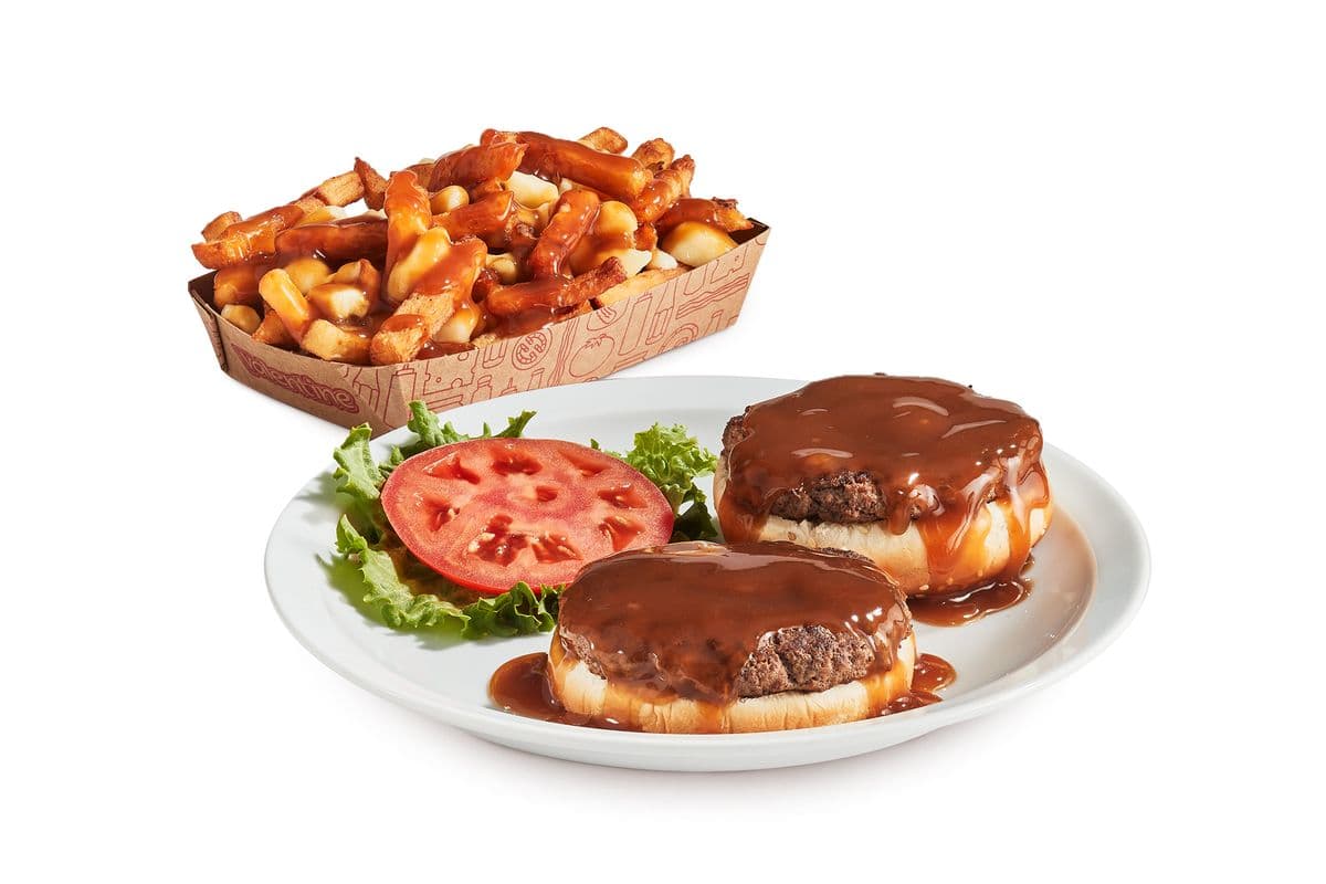 Hamburger steak avec poutine / Hamburger Steak with Poutine