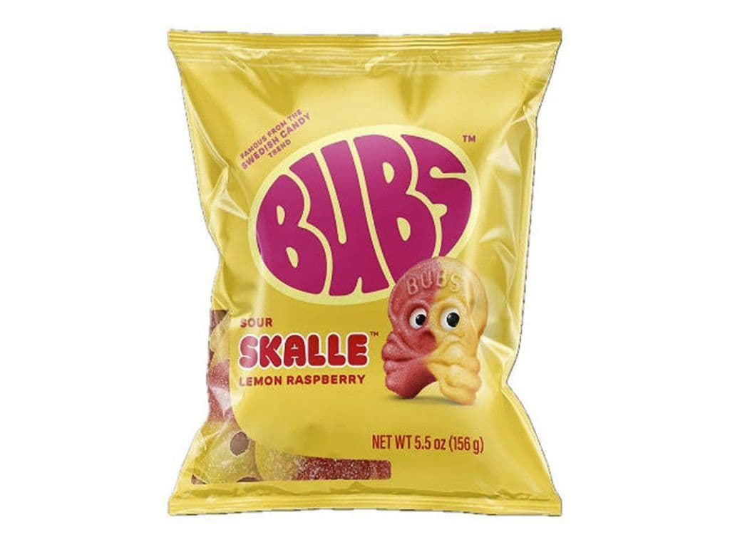 Bubs Sour Skalle Lemon Raspberry Swedish Style Foam Gummies 156g