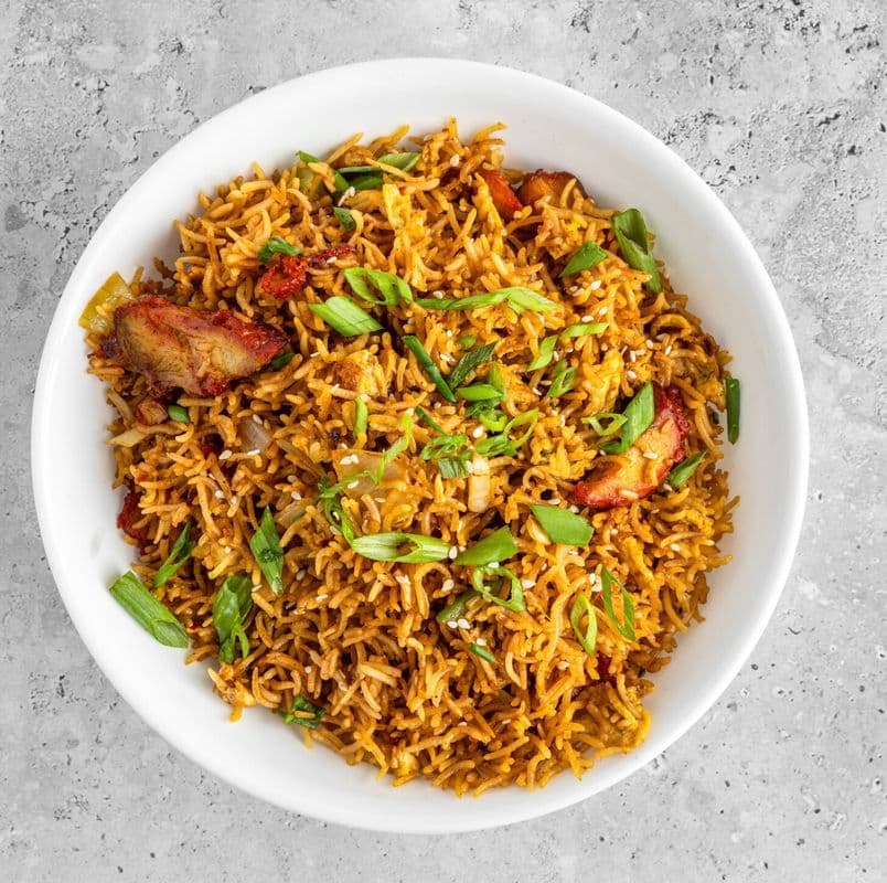 Hakka Chicken and Egg Fried Rice