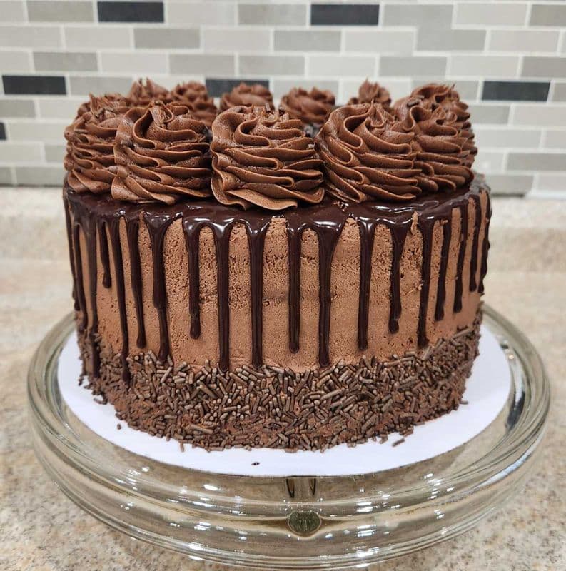 Chocolate Cake with Chocolate Ganache Drip -7" whole cake