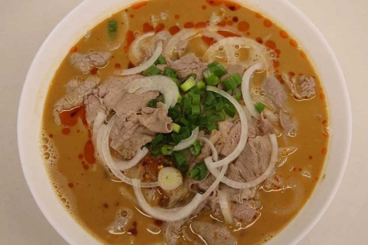 28B. Beef Sate Peanut Noodle Soup