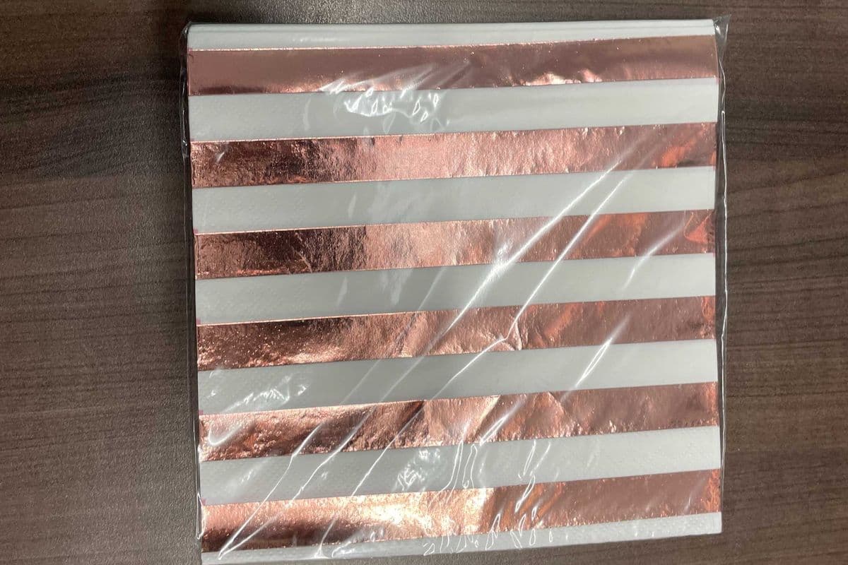 Lunch Napkin Rose Gold Stripe 16ct