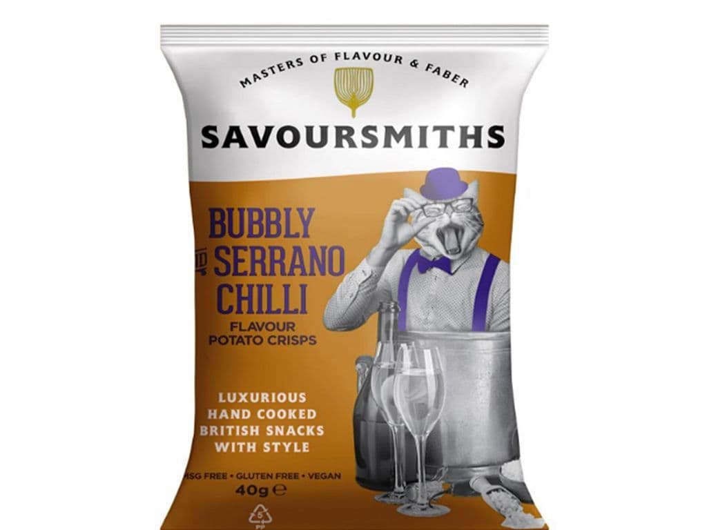 Savoursmiths Bubbly and Serrano Chili Pepper Crisps UK 40g Chips