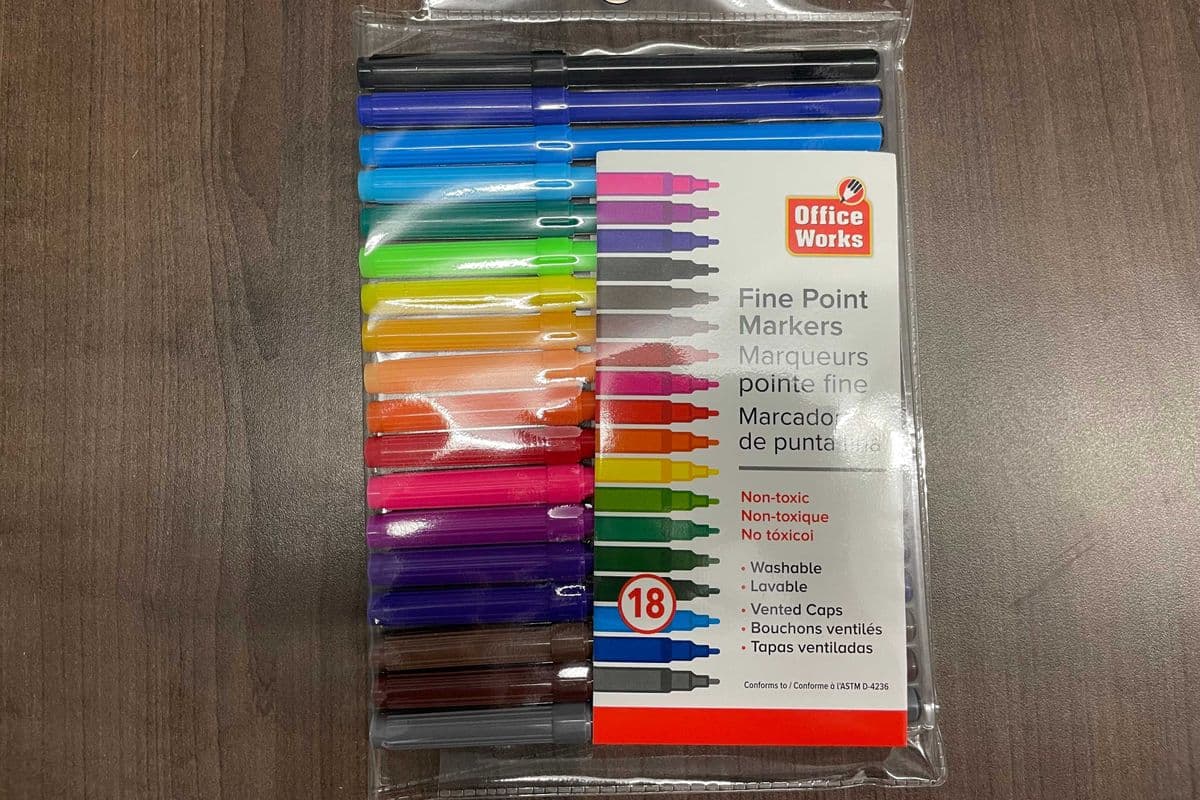 Markers Fine Point 18pk Assorted Colours (18 Pack)