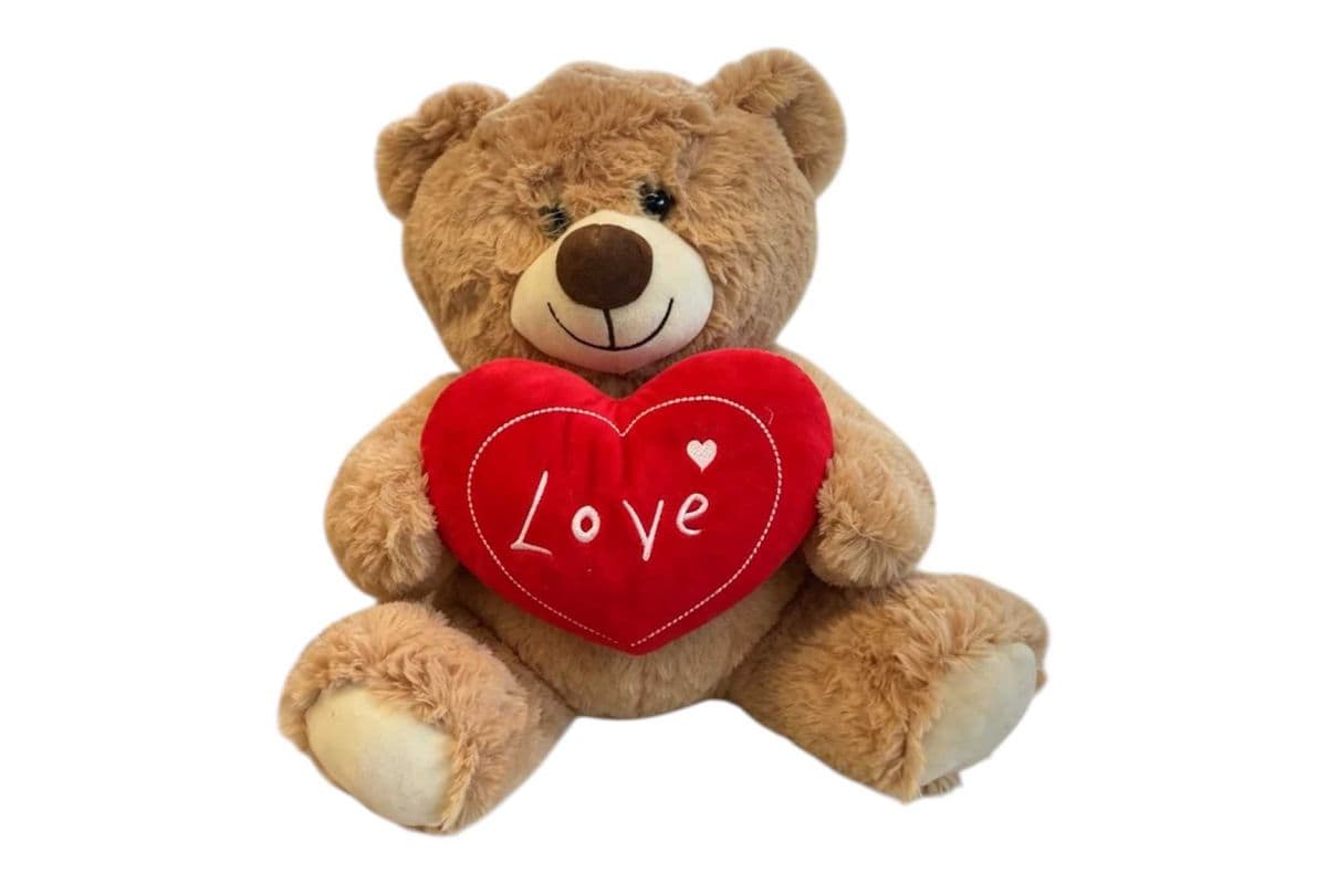 Light Brown 'Love' Teddy Bear - Medium