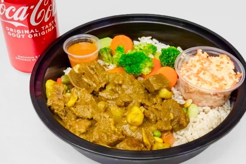 Dinner Size: Curry Goat Meal