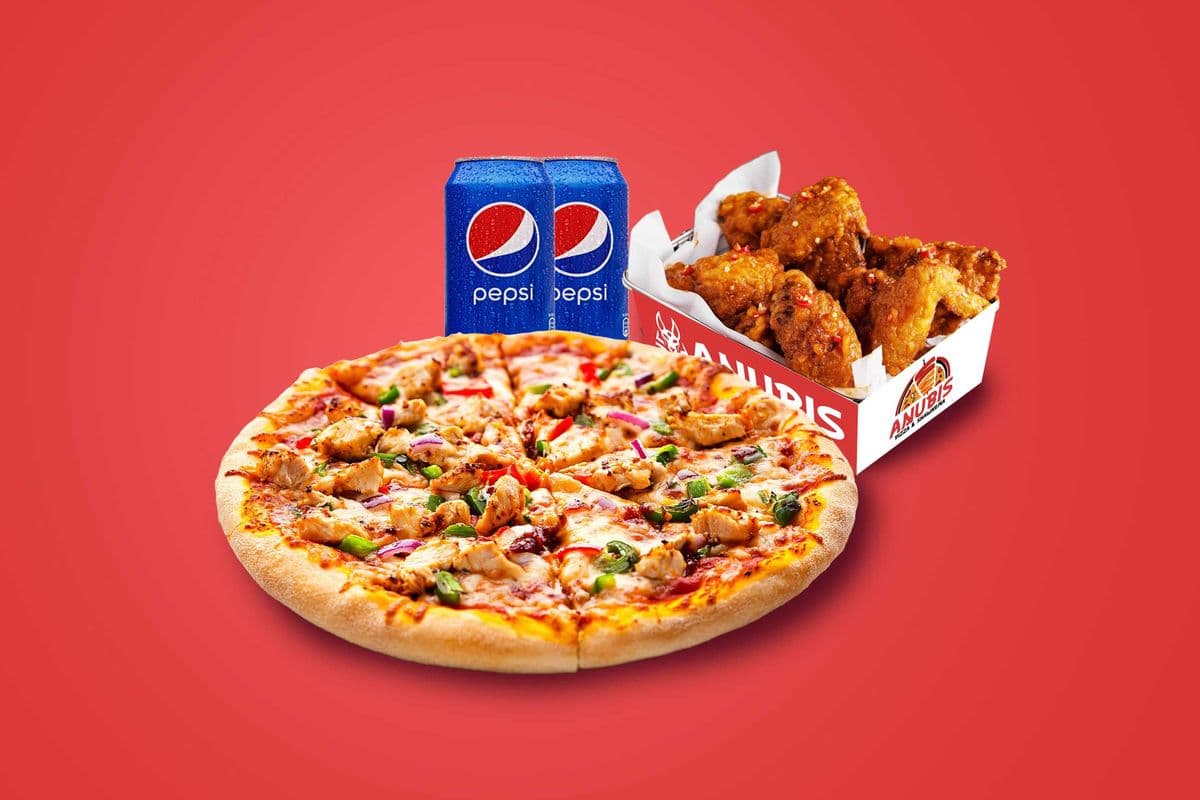 One Large Pizza and 9 Wings Combo