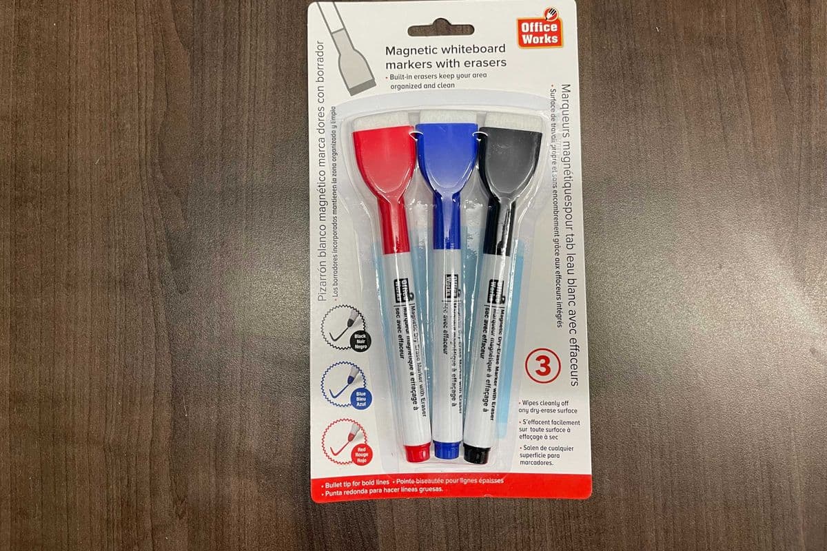 White Board Marker W/Brush 3pk