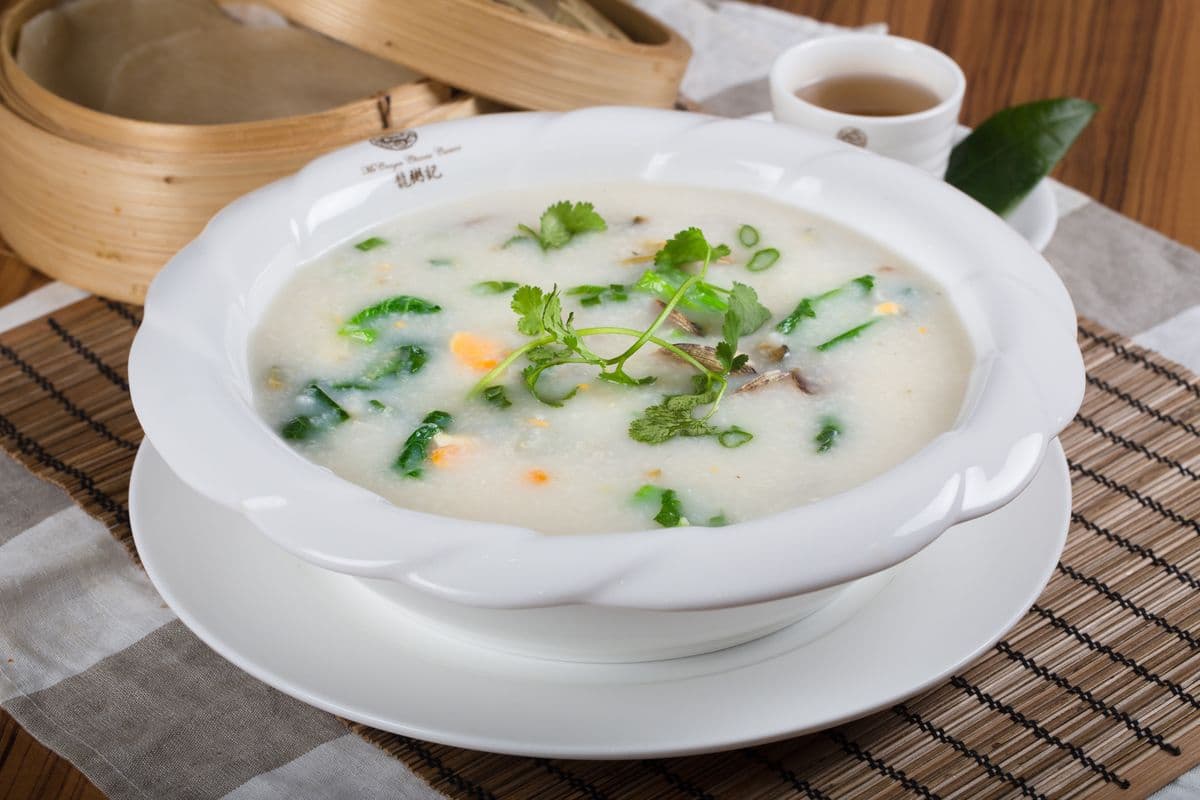A2. Salty Egg with Vegetable and Clam Congee