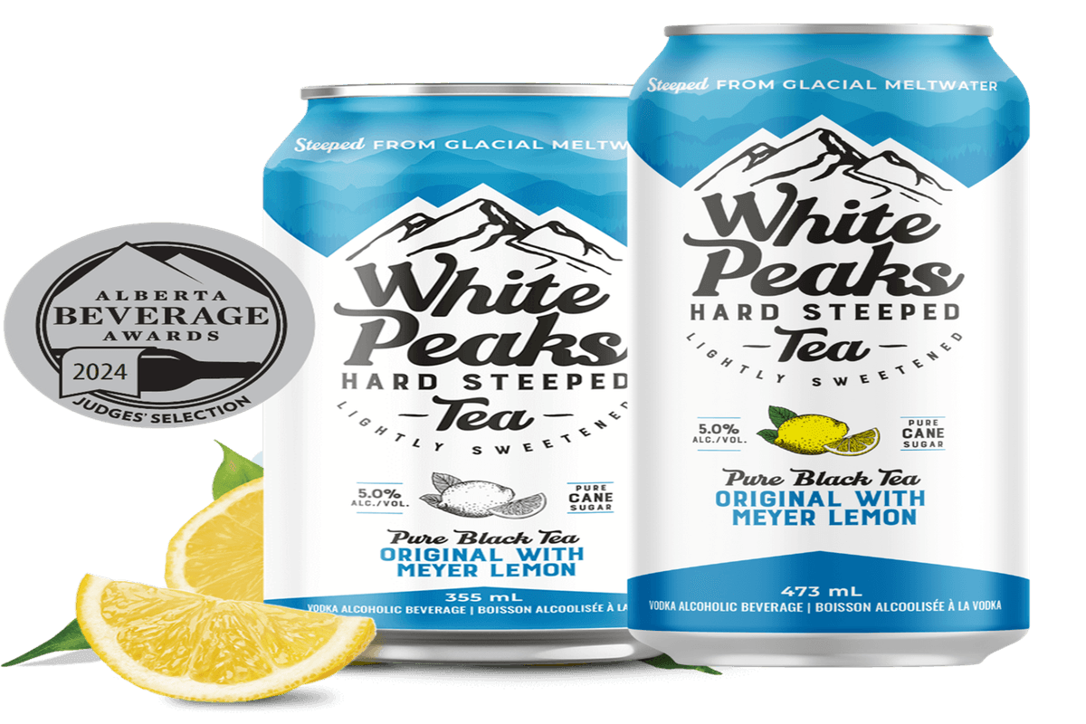 White Peaks Hard Steeped Tea Lemon Cans (12 x 355ml)