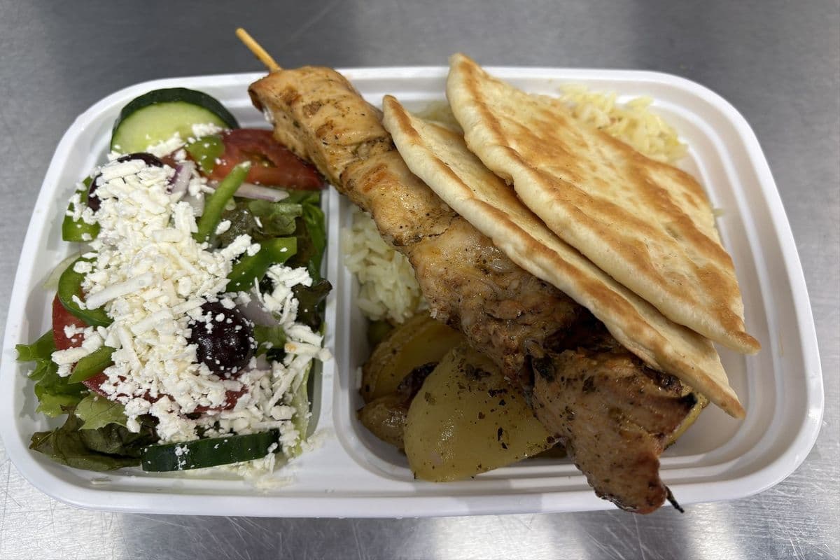 Half Chicken Souvlaki Platter