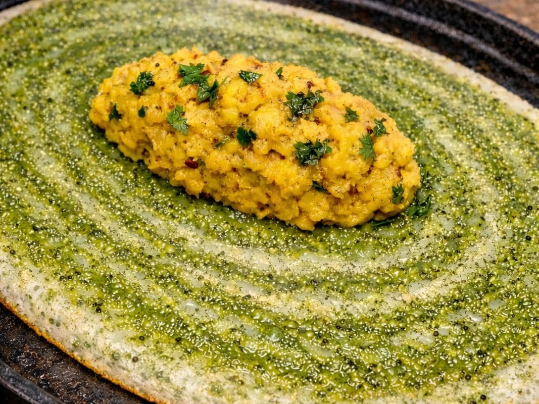 Green Twist & Spinach Masala Dosa