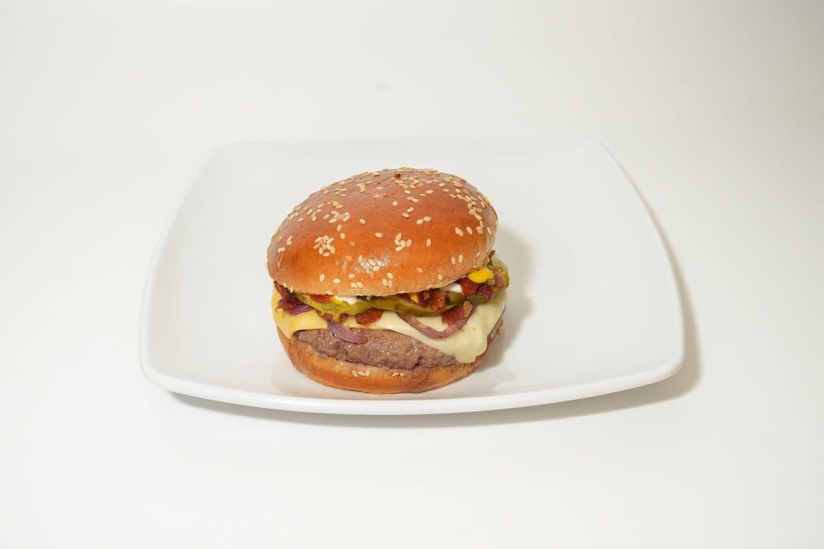Steak Bacon, Cheddar and Swiss Burger