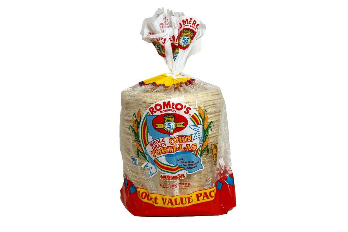 Tortillas Romero 100 ct White / Blancas 2.35 Kg Gluten Free