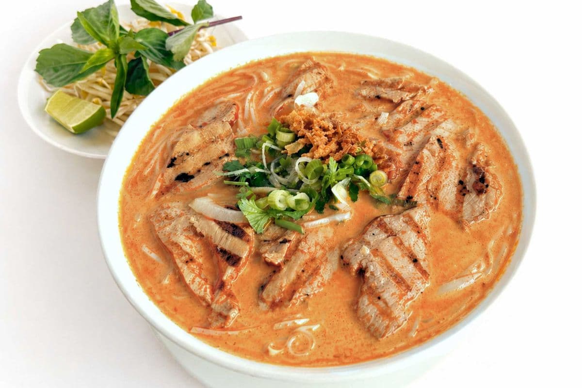 21. Spicy Peanut Sate Grilled Chicken Noodle Soup