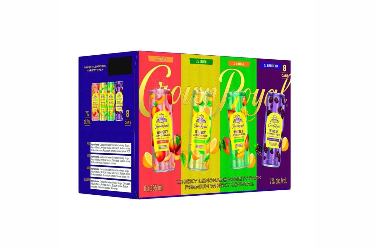 Crown Royal Whisky Lemonade Variety 8 Pack (8 x 355ml)