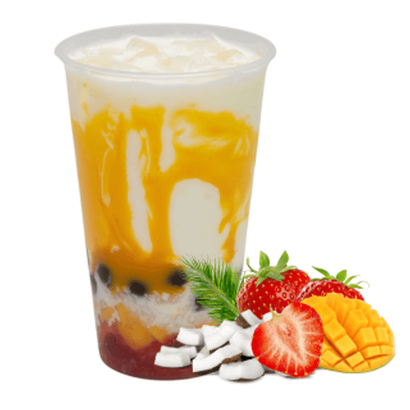 Strawberry Mango Coconut Bubble Tea