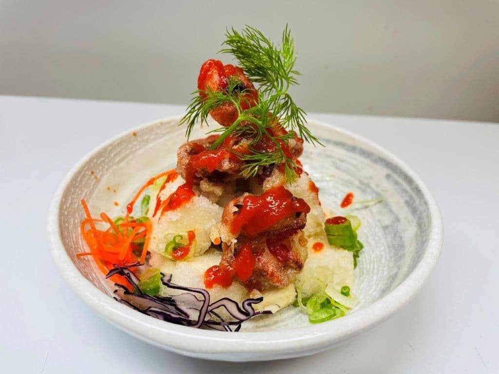 Spicy Tako Agedashi Tofu