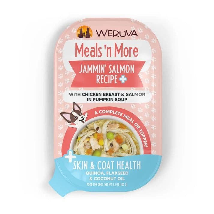 Weruva Classic Dog Meals 'n More Jammin’ Salmon Recipe Plus Wet Dog Food, 3.5 oz cup