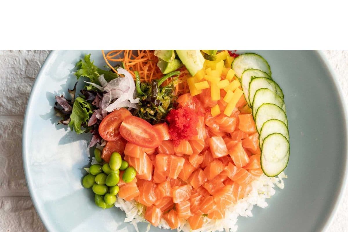 Poke bowl crevette tempura sauce au truffle