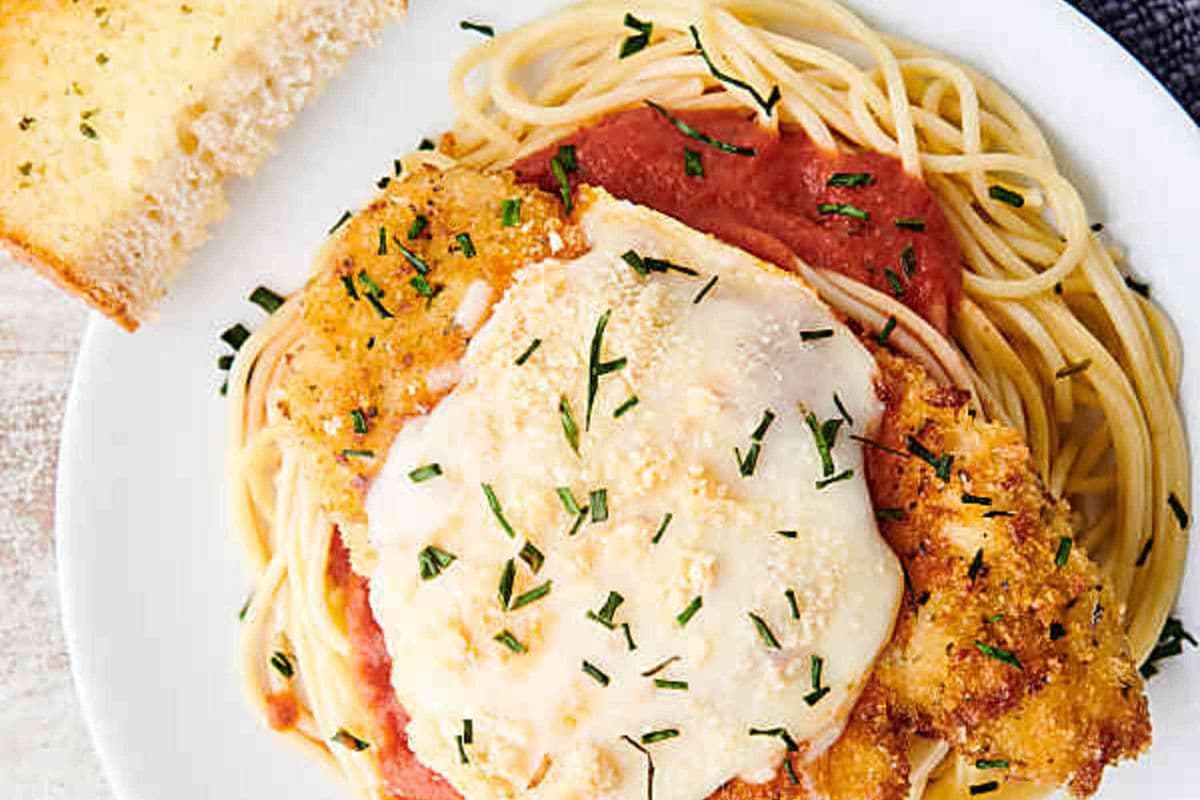 Chicken Parmigiana with Spaghetti
