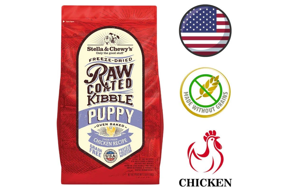 Stella & Chewy's - Grain Free Puppy Chicken Raw Coated Kibble Dry Dog Food - 3.5 lb