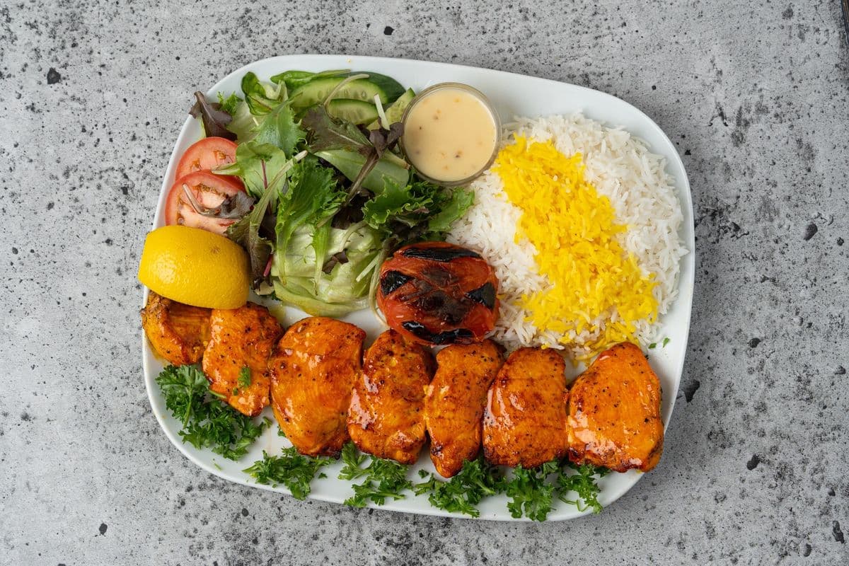 Chicken Breast Kebob (Half Salad and Half Rice)