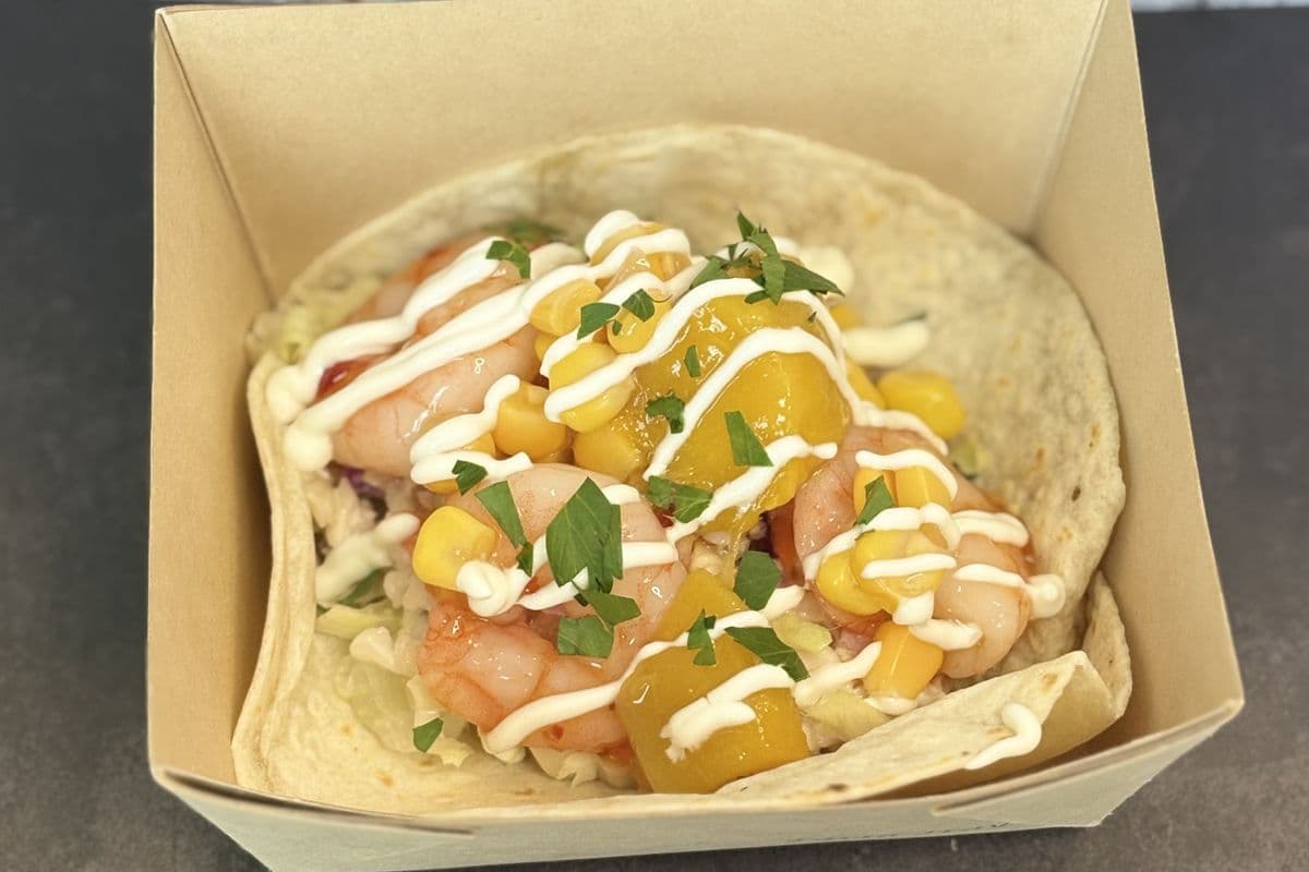 Saddlery on the Market - Mango Shrimp Taco