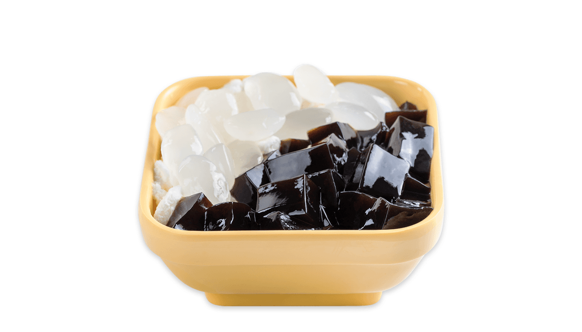 Toddy Palm and Grass Jelly with Vanilla Frost - 海底椰白雪凉粉