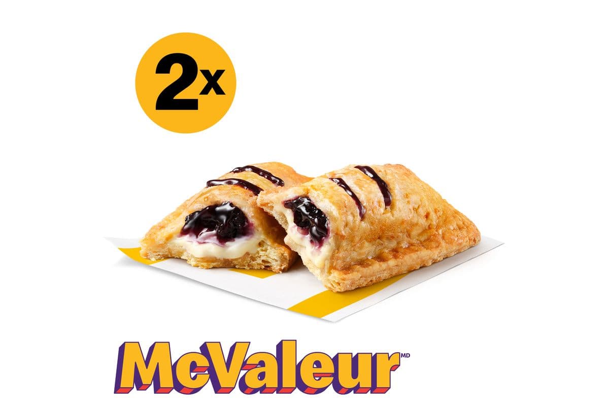 2 chaussons aux bleuets et au fromage à la crème [530.0 Cal]