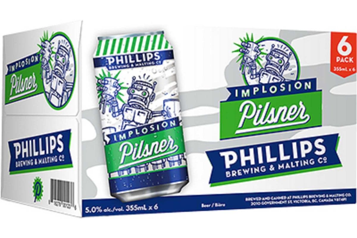 Phillips IMPLOSION PILSNER, 6 Cans (1 x 6 x 355ml Cans)