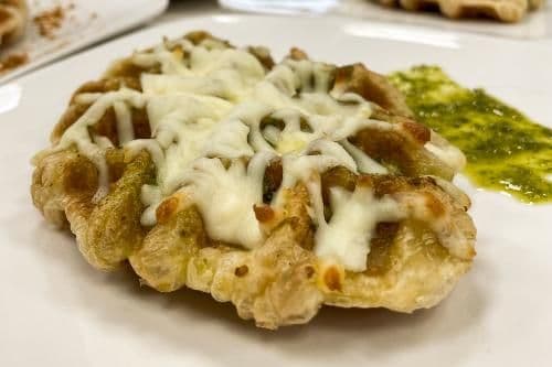 Pesto Mozzarella Croffle