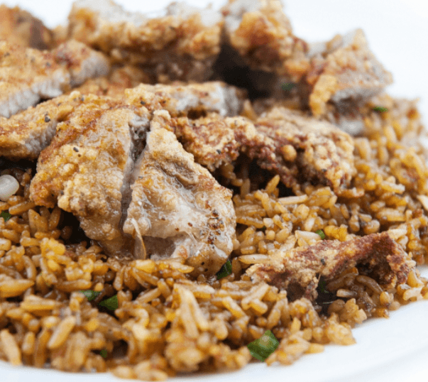 Pork Chop in Black Pepper Sauce on Rice