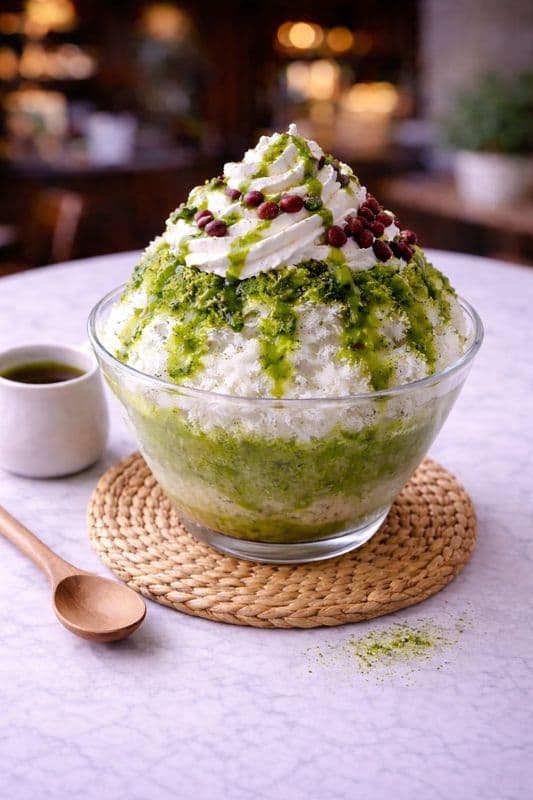 Kakigori Style Matcha Dessert