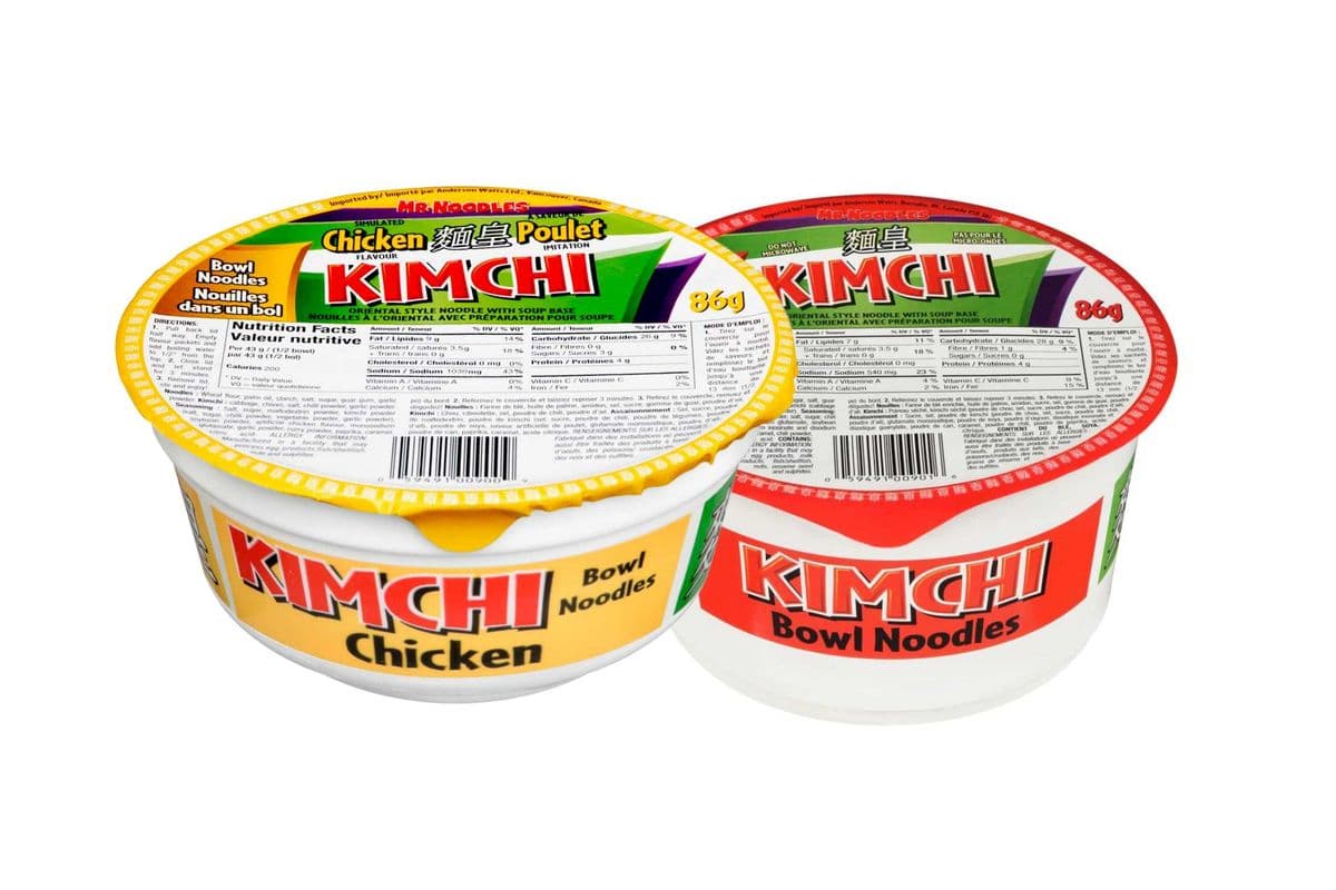 Mr Noodle Bowl Noodles Kimchi (86g)