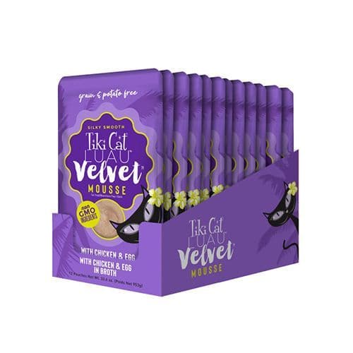 Tiki Cat Luau Velvet Mousse with Chicken & Egg in Broth Wet Cat Food 2.8 oz