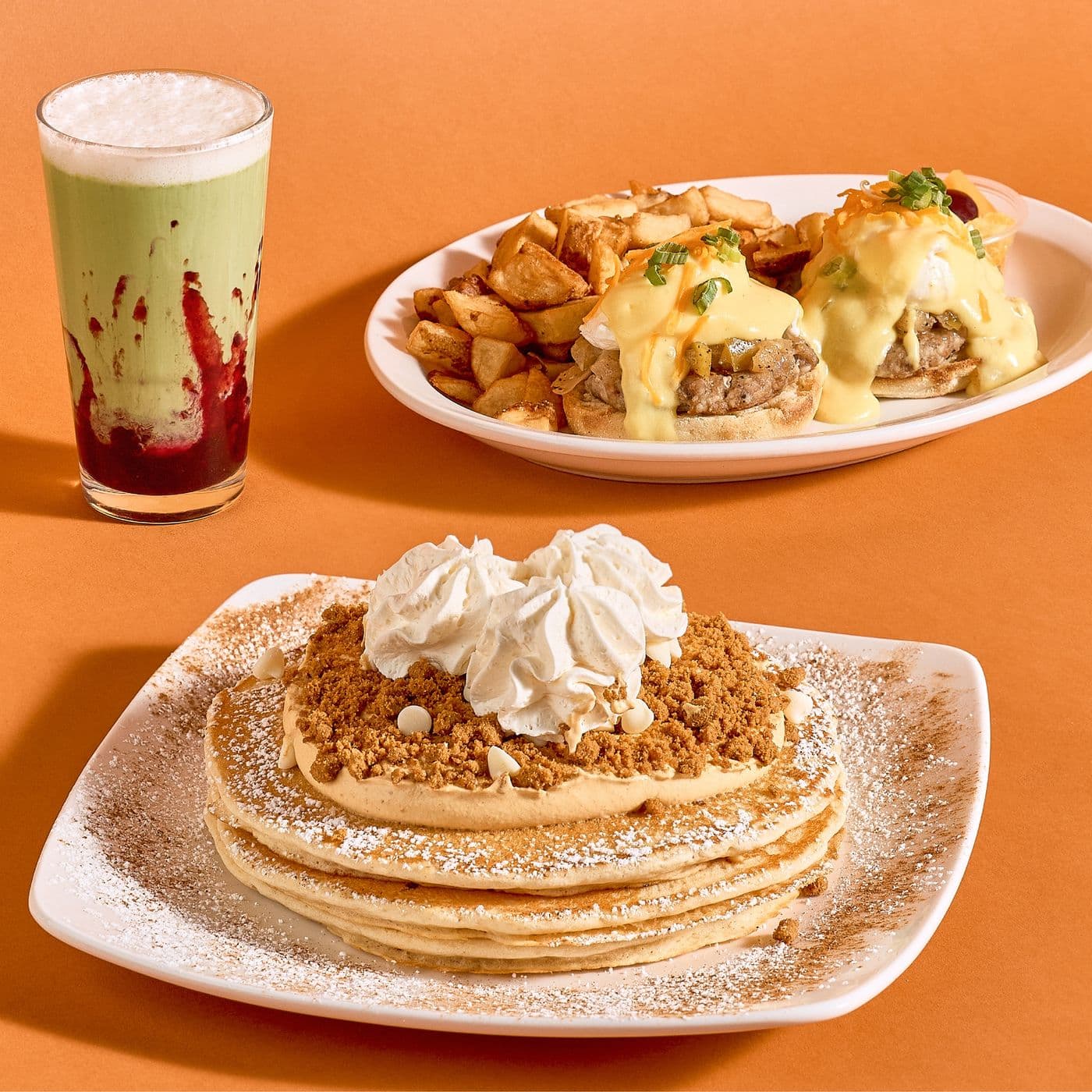 Stacked Pancakes and Breakfast House