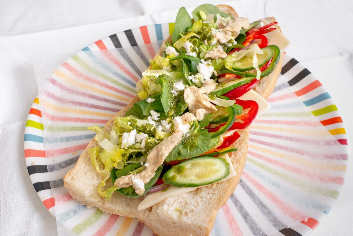 6. Six-Inch Mediterranean Panini (Hummus and Eggplant)