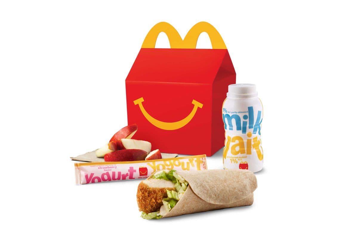 Happy Meal Crispy Chicken Snack Wrap with Apple Slices [360-470 Cals]